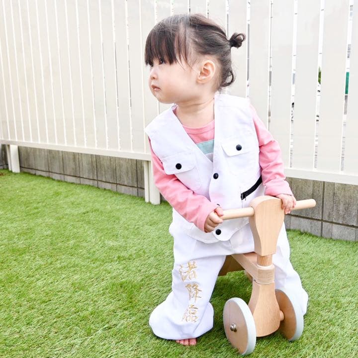 《名入れ》子供用特攻服　セットアップ白　90㎝