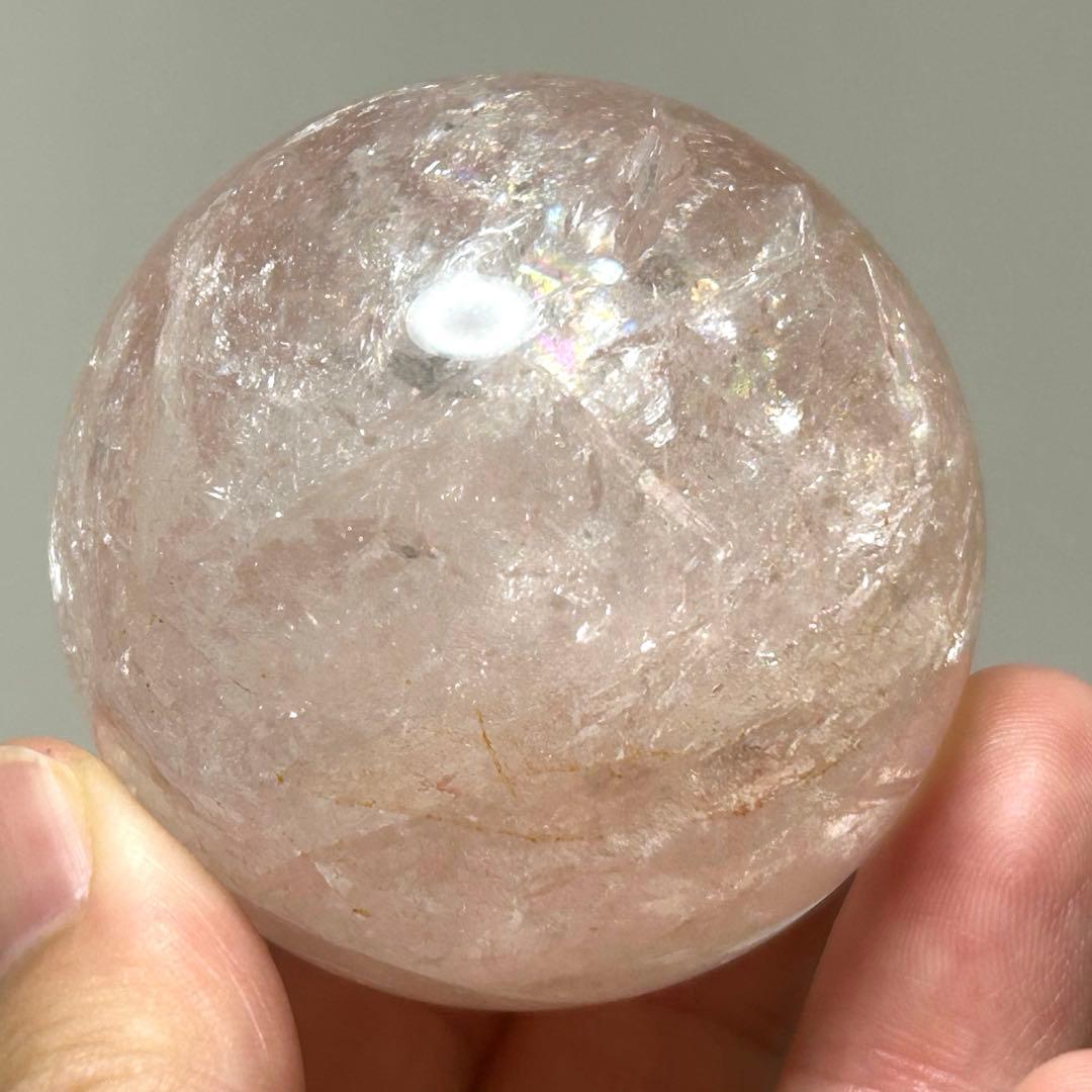ピンククォーツ　ピンクアゼツライト　スフィア　天然石　置物