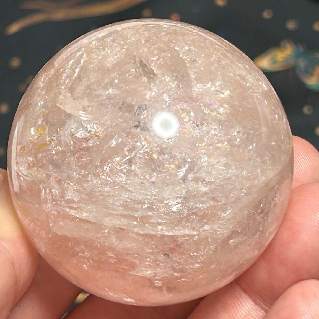 ピンククォーツ　ピンクアゼツライト　スフィア　天然石　置物