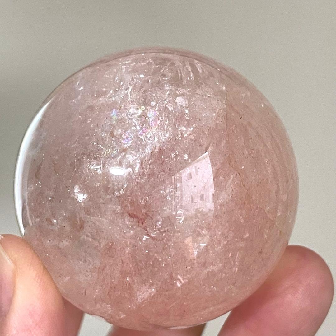 ピンククォーツ　ピンクアゼツライト　スフィア　天然石　置物