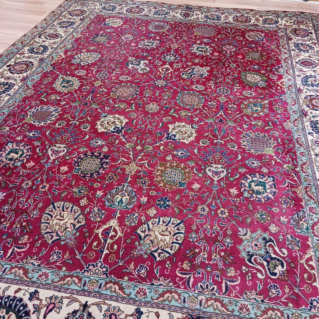 Y2023 ペルシャ絨毯 ウール 手織り 特大 412×313㎝ 工房サイン