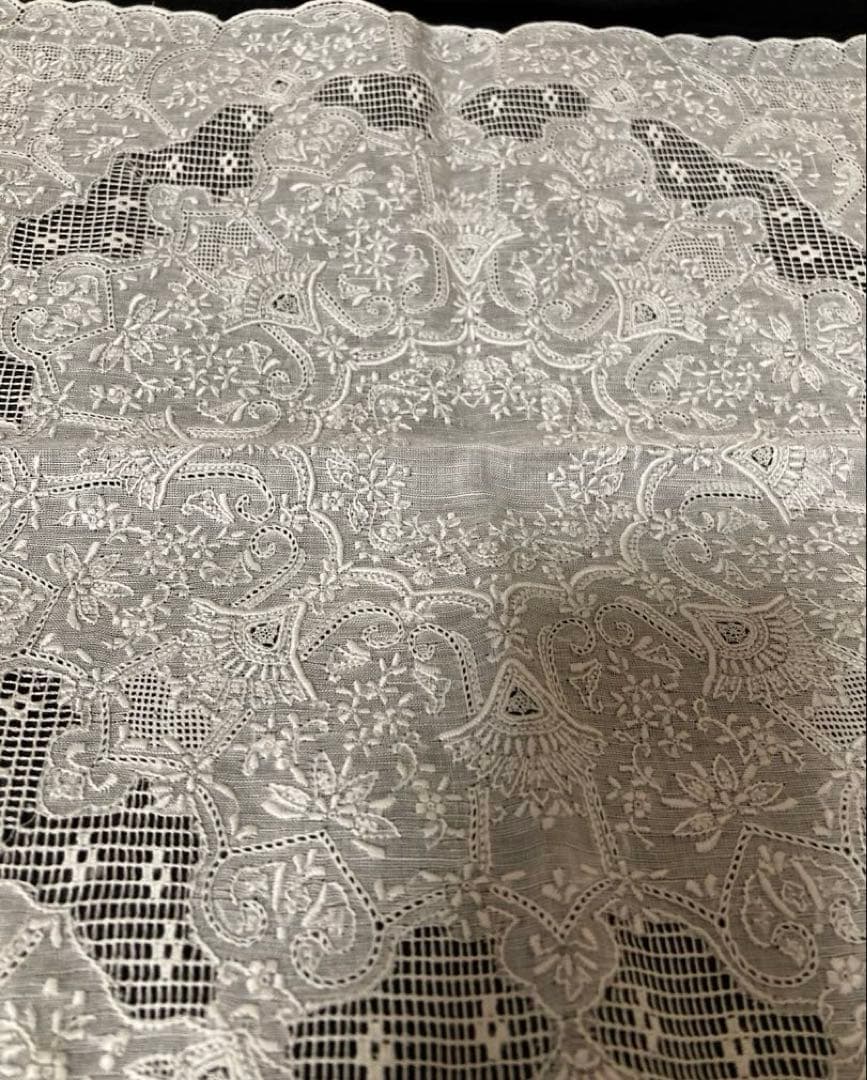 【新品シール付！】汕頭 スワトウ 手刺繍 ハンカチ 三峡 中国製 SWATOW