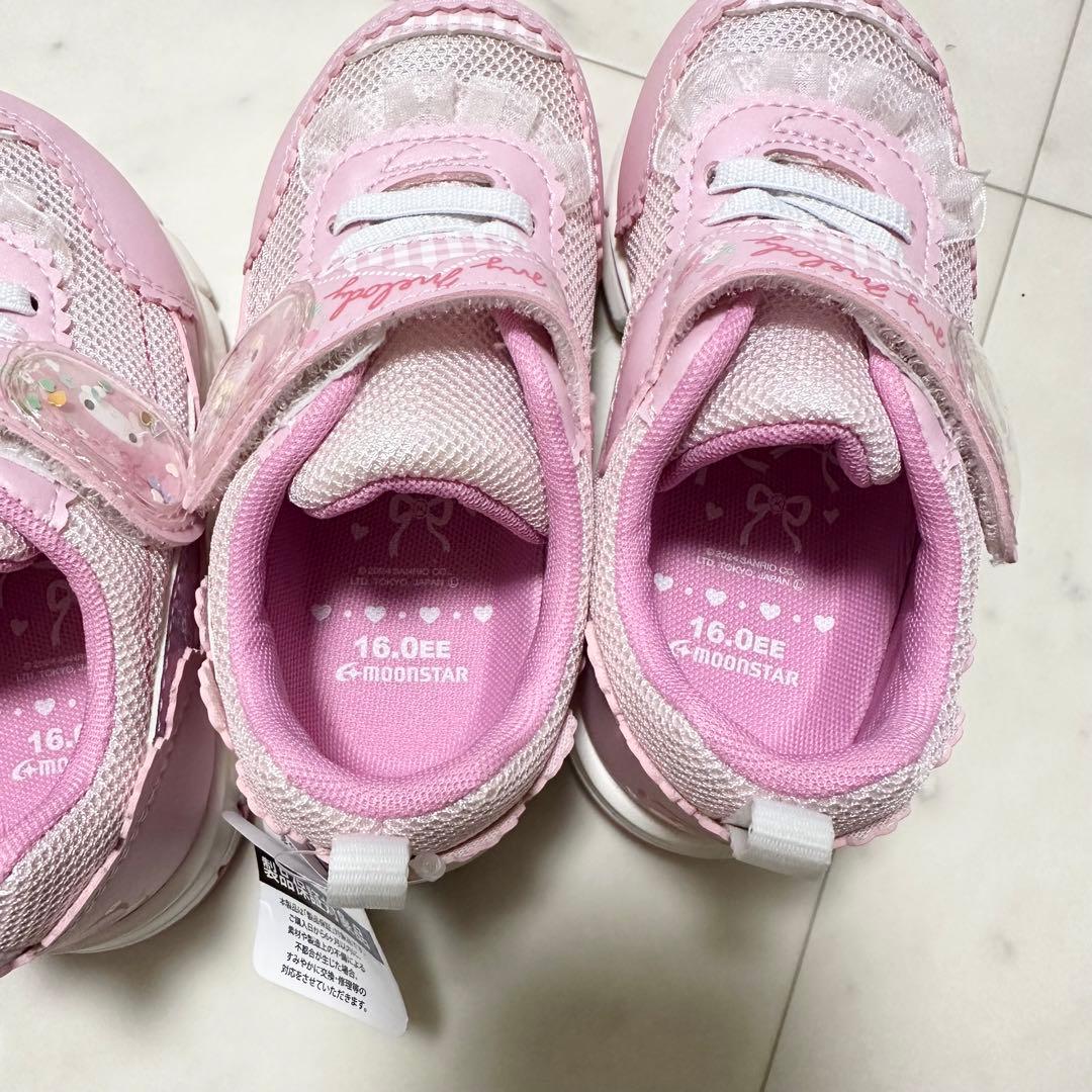 新品✨My Melody マイメロ　ピンク スニーカー　双子　16cm