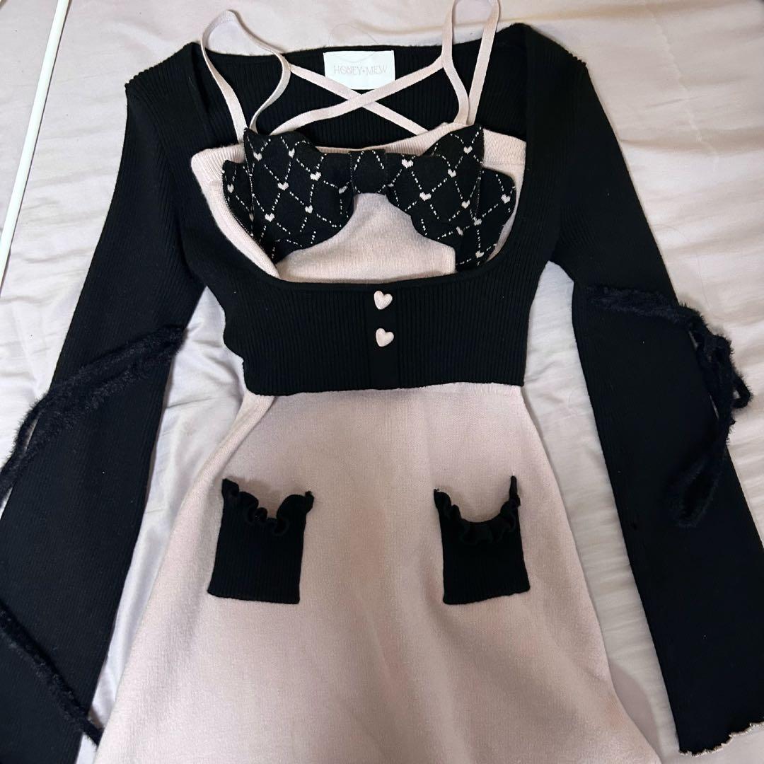 ハニーミュウ Bigリボンアンサンブルワンピース