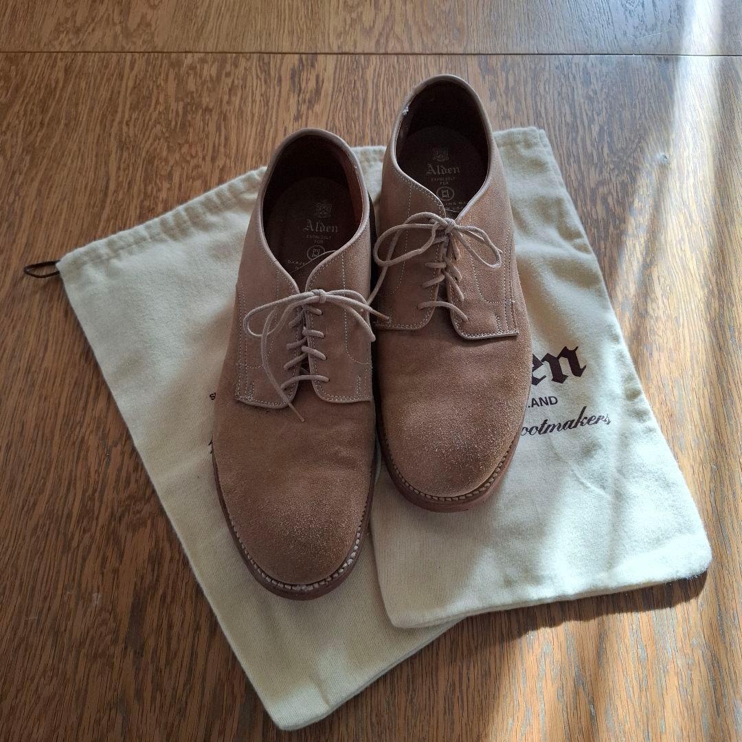 Alden スエード レースアップシューズ ベージュ
