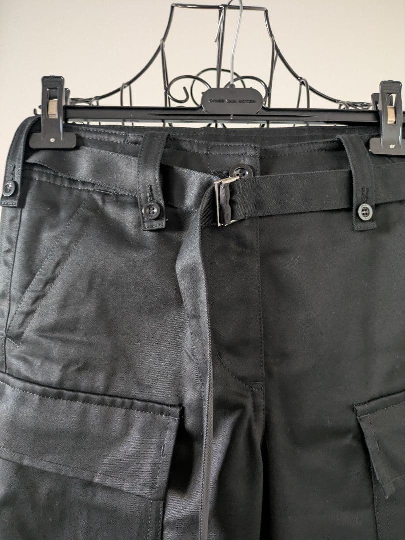 sacaiレディースベルテッドカーゴパンツ23-06456 ブラック　2