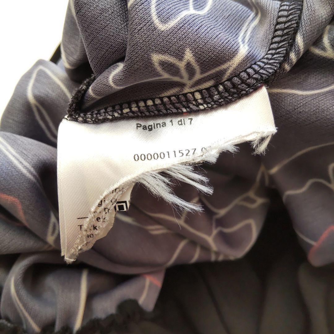 美品 ヴァレンティノ 長袖 花柄 キスマーク柄 レース ロングワンピース 黒