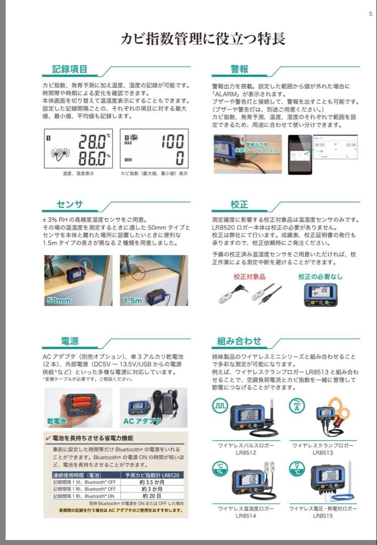 ワイヤレス予測カビ指数計　LR8520