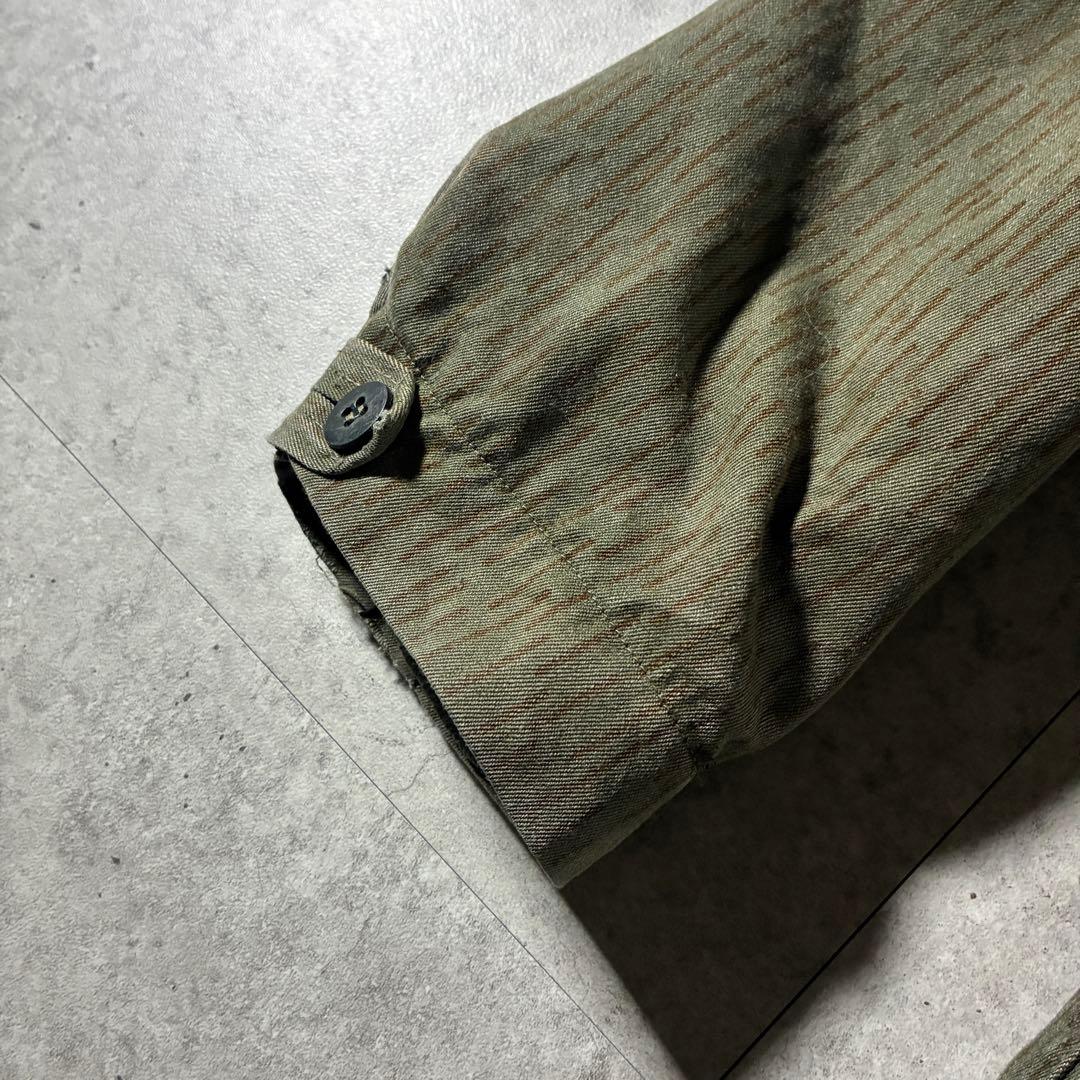 70s-東ドイツ軍実物NVAレインドロップカモミリタリージャケットフェード