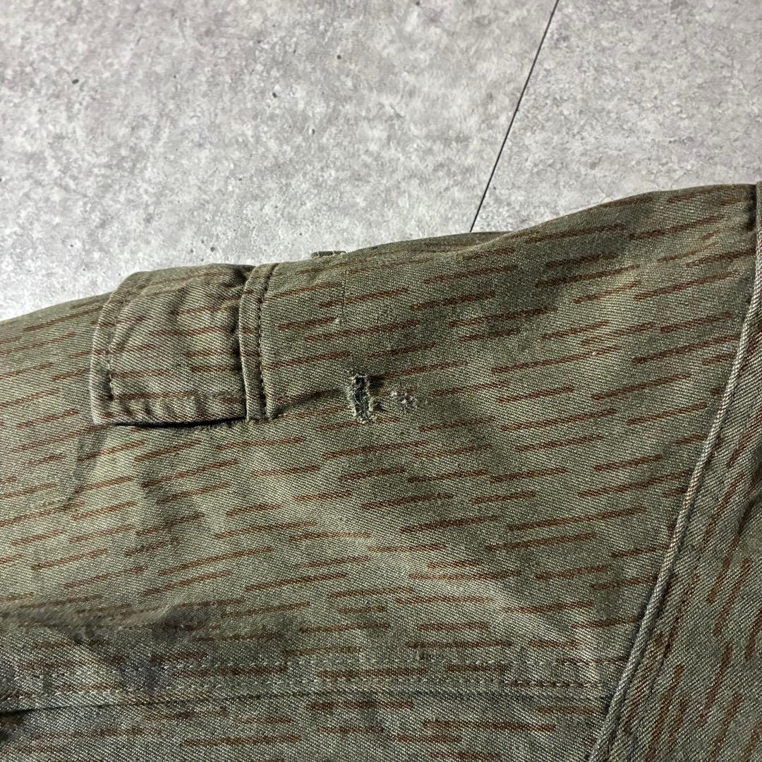 70s-東ドイツ軍実物NVAレインドロップカモミリタリージャケットフェード
