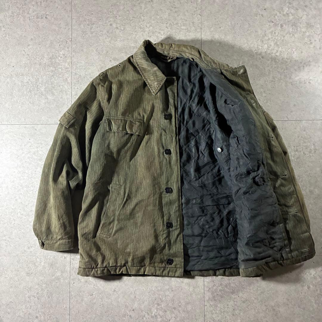 70s-東ドイツ軍実物NVAレインドロップカモミリタリージャケットフェード