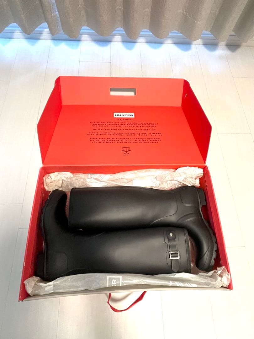 HUNTER ブラック　25cm トールレインブーツ