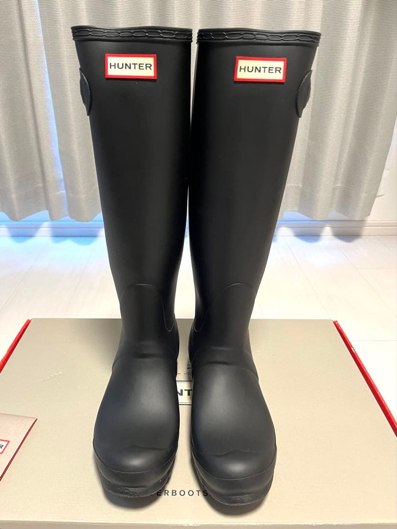 HUNTER ブラック　25cm トールレインブーツ