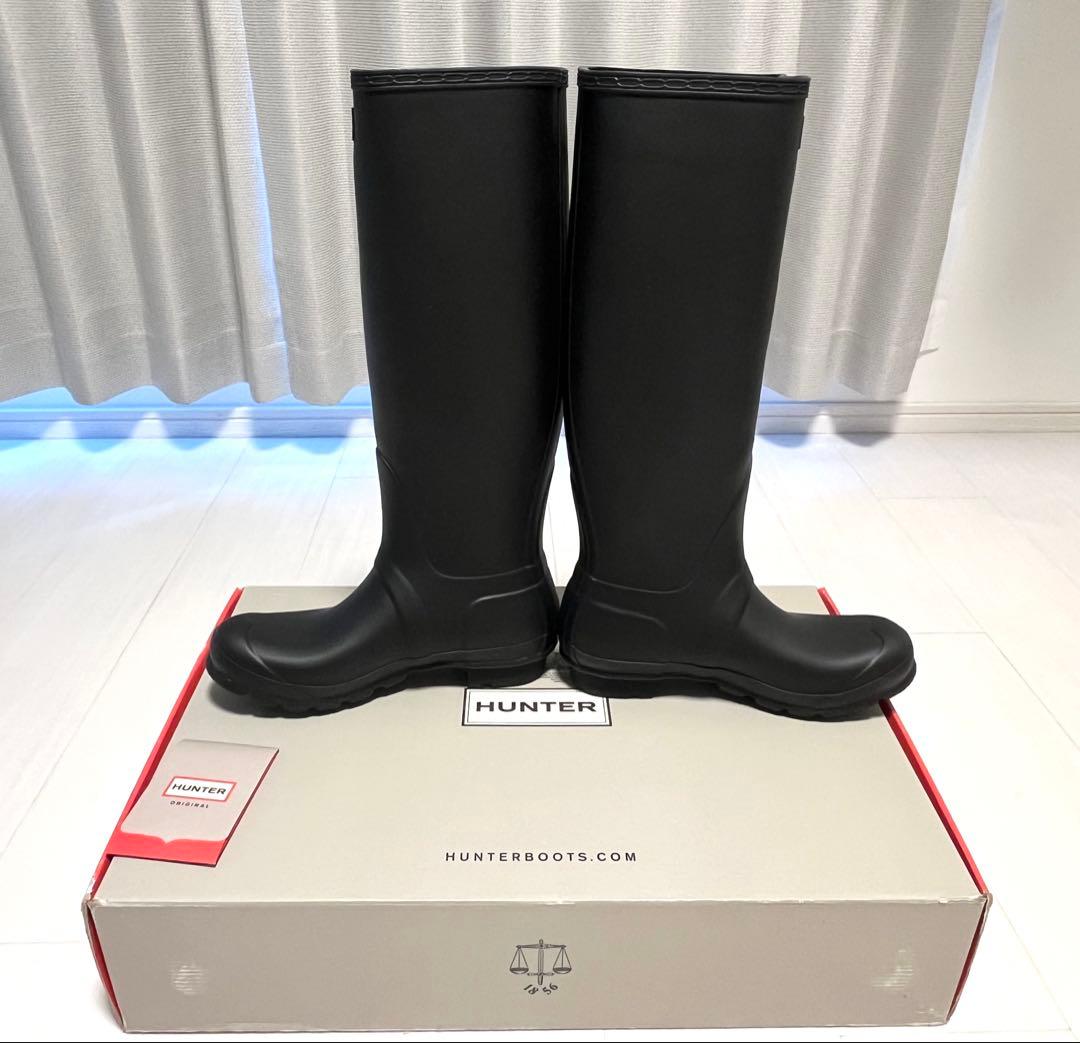 HUNTER ブラック　25cm トールレインブーツ