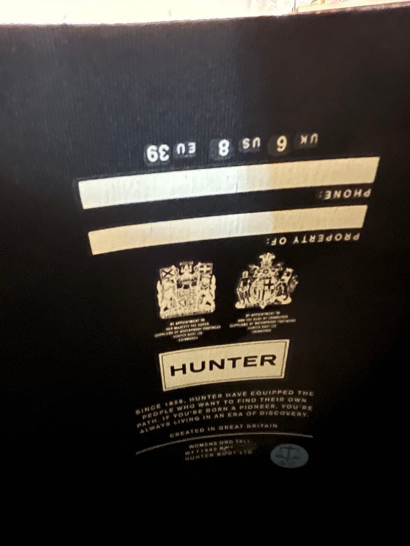 HUNTER ブラック　25cm トールレインブーツ