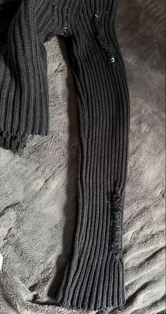 MM6 ライダース風カーディガン　ダメージ