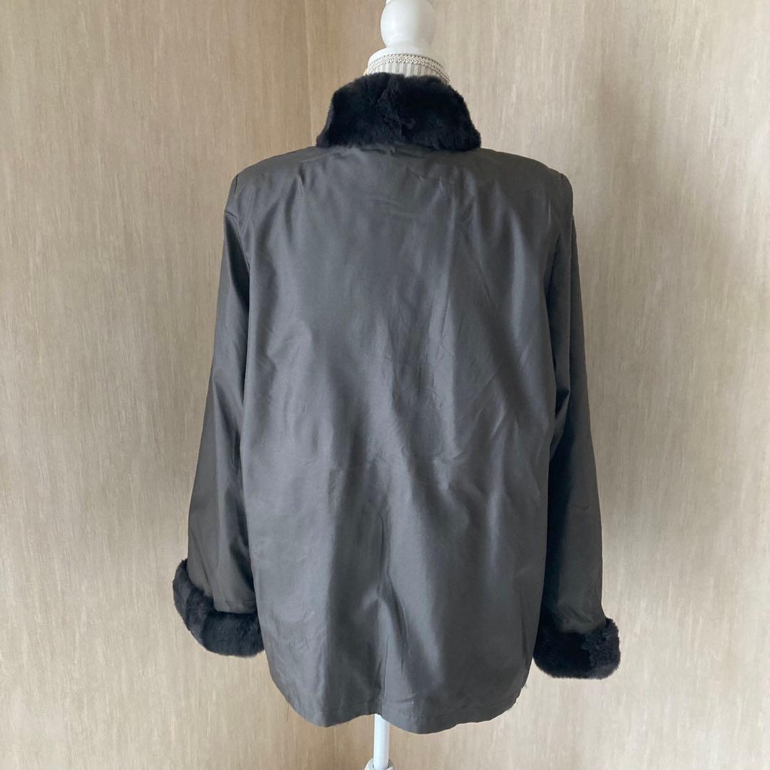 FLECHE 高級ファー(レッキス)とシルクのリバーシブルアウター