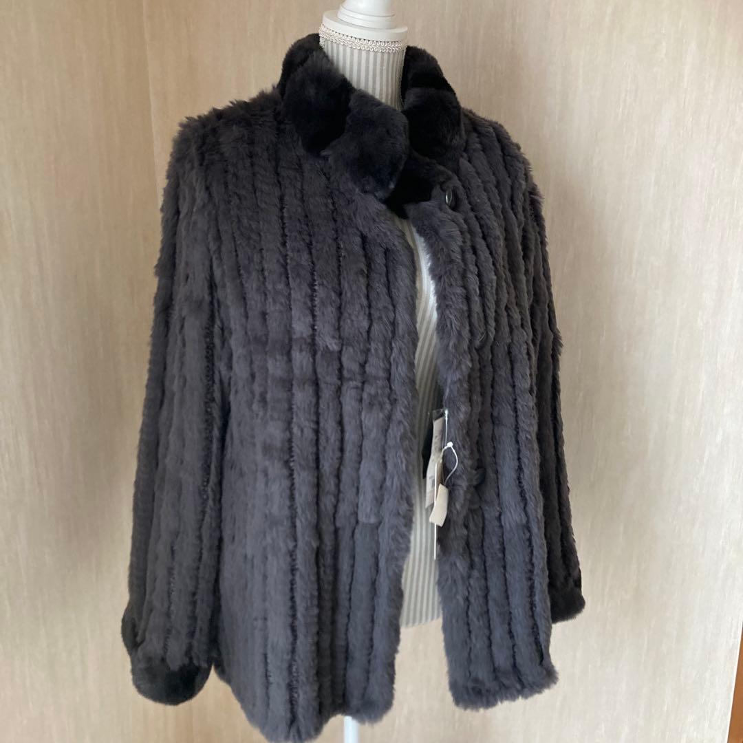 FLECHE 高級ファー(レッキス)とシルクのリバーシブルアウター