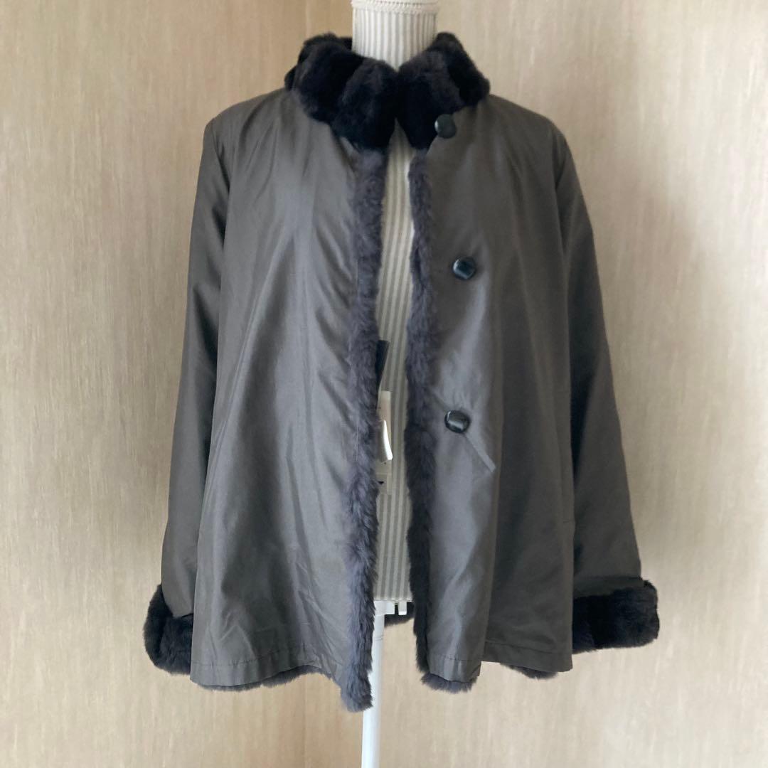 FLECHE 高級ファー(レッキス)とシルクのリバーシブルアウター