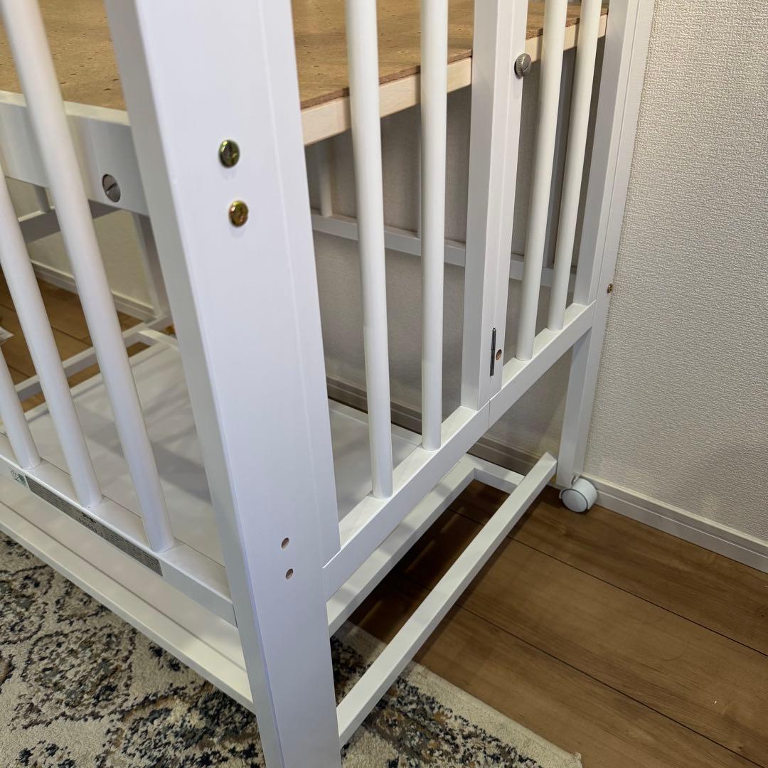 mm様 ✩ 専用ページ ベビーベッド　ミニ ハイベッド 折りたたみ式　メリー付き