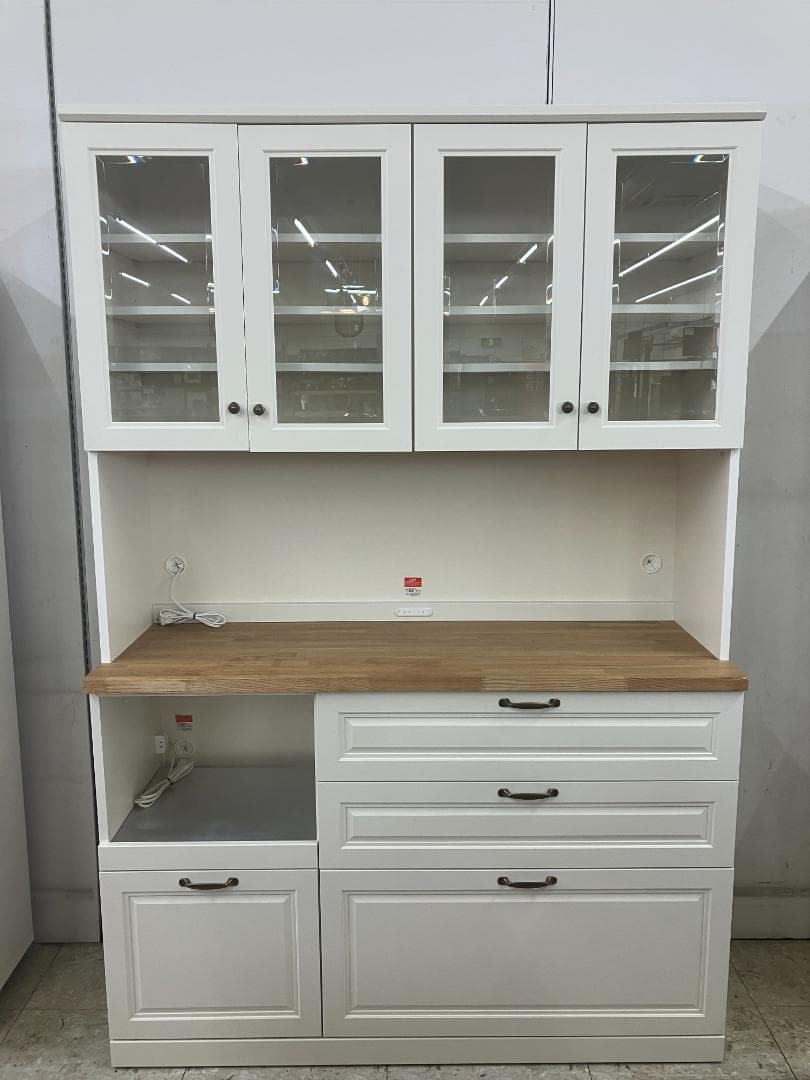 ユーアイ 食器棚 リアン カントリー風 ホワイト