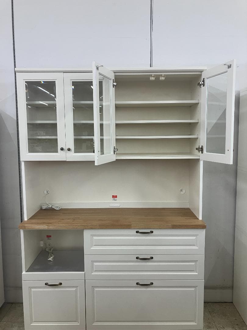 ユーアイ 食器棚 リアン カントリー風 ホワイト