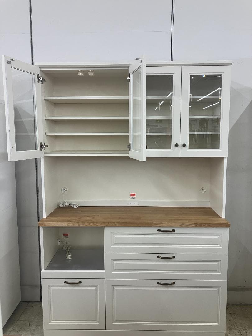 ユーアイ 食器棚 リアン カントリー風 ホワイト