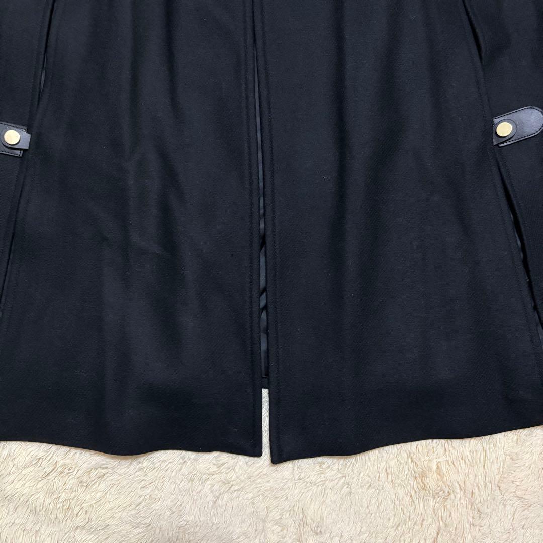 【新品】ZARA ザラ マンテコ ウール ブラック ポンチョ 金具 Lサイズ