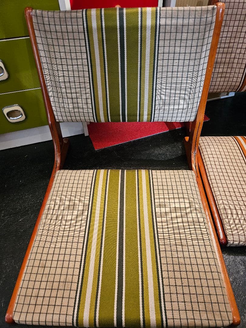 座椅子　椅子　ストライプ　チェア　希少　レア　昭和レトロ　アンティーク