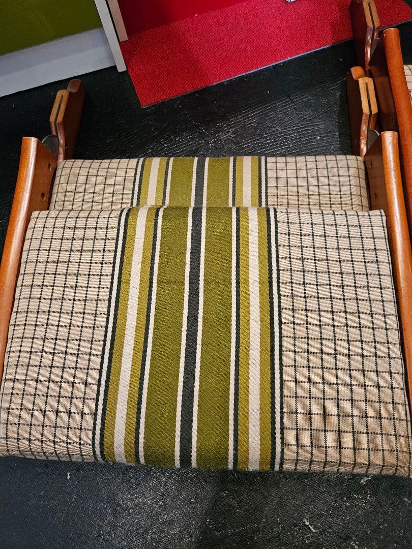 座椅子　椅子　ストライプ　チェア　希少　レア　昭和レトロ　アンティーク