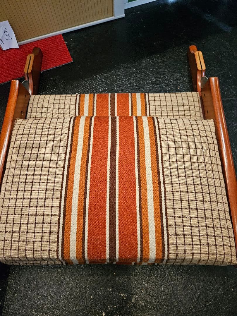 座椅子　椅子　ストライプ　チェア　希少　レア　昭和レトロ　アンティーク