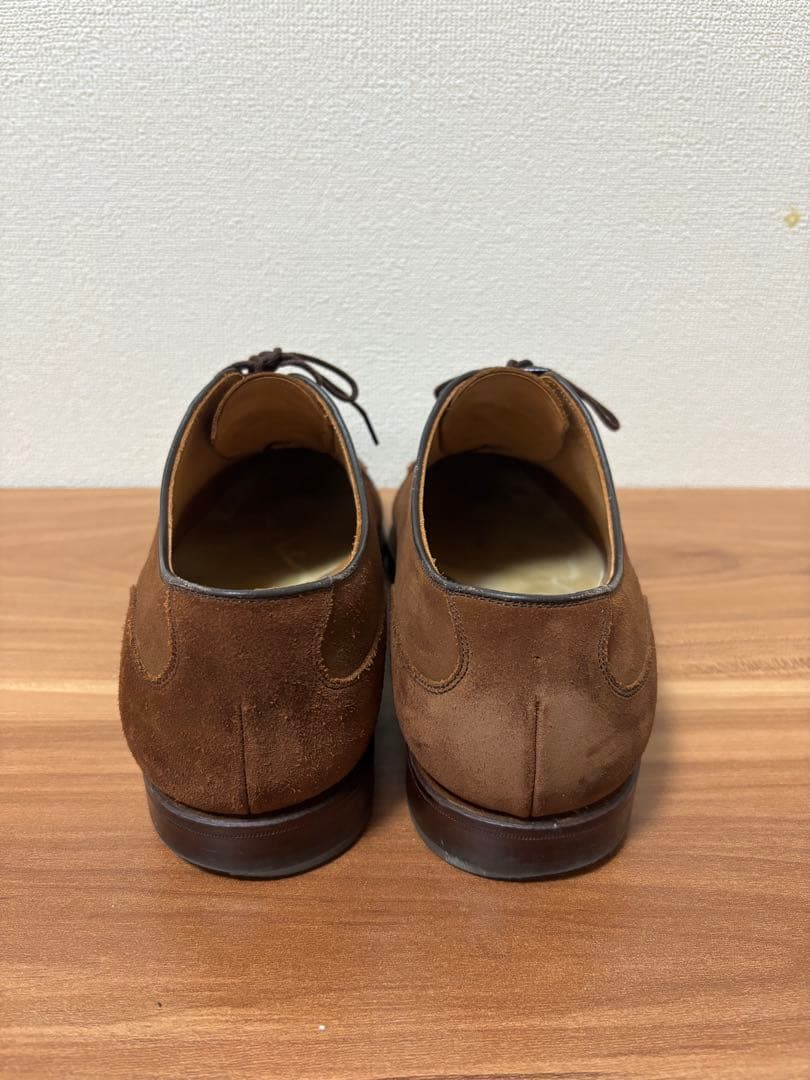 ブラウン スエード レースアップ ドレスシューズ