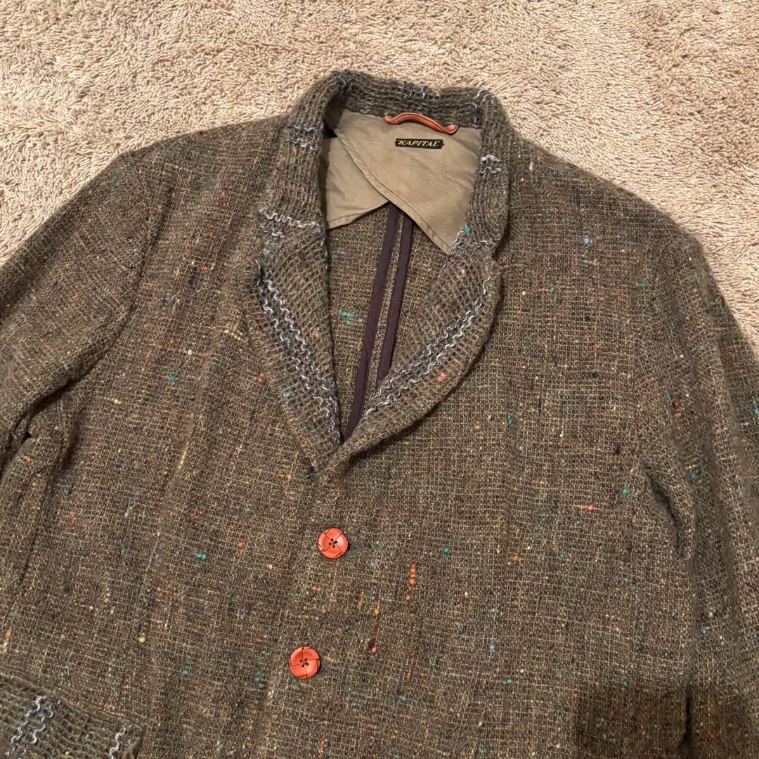 KAPITAL ヴィンテージ加工 ミックスウール ツイード ホーボー ジャケット