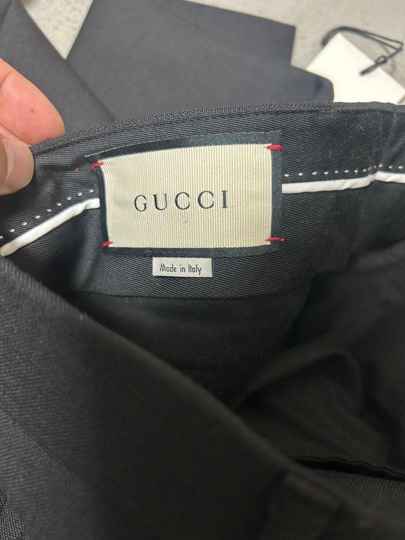 GUCCI　20SS プレーンロゴパンツ ブラック