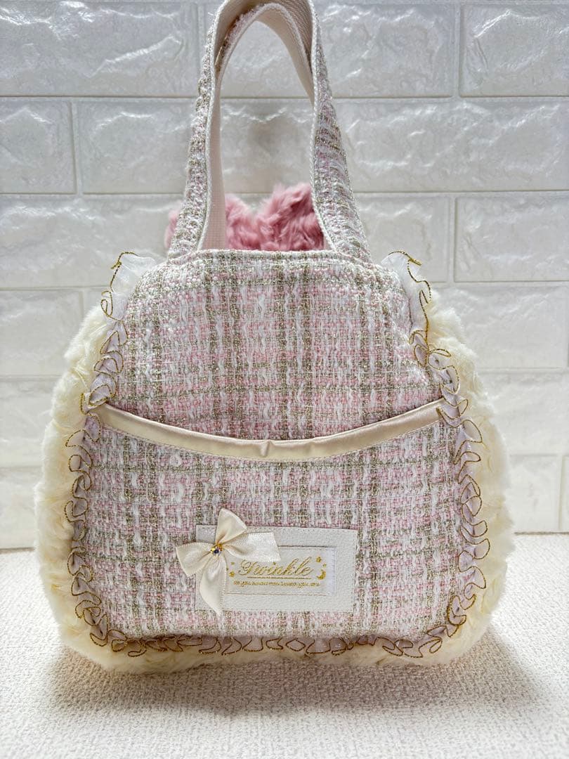 牡*❁様 コヤンイサムチョン　ハンドメイド　ファーバッグ　アンコちゃん　ツイード