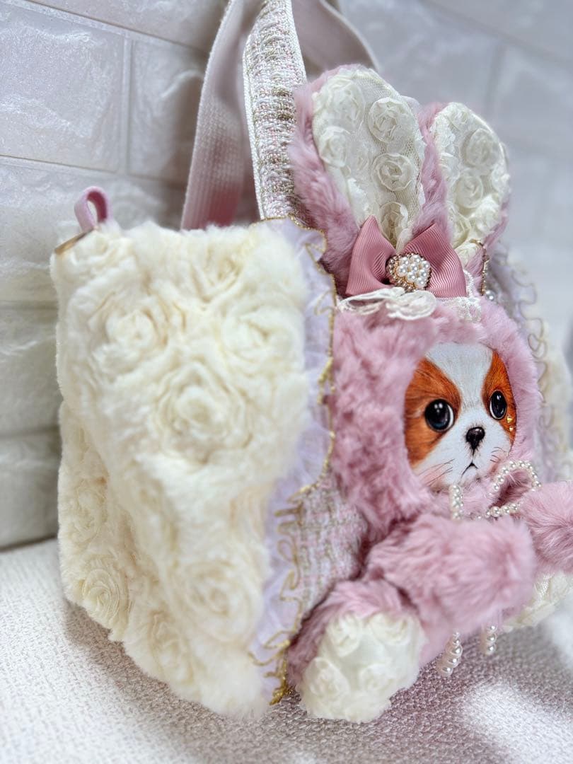 牡*❁様 コヤンイサムチョン　ハンドメイド　ファーバッグ　アンコちゃん　ツイード