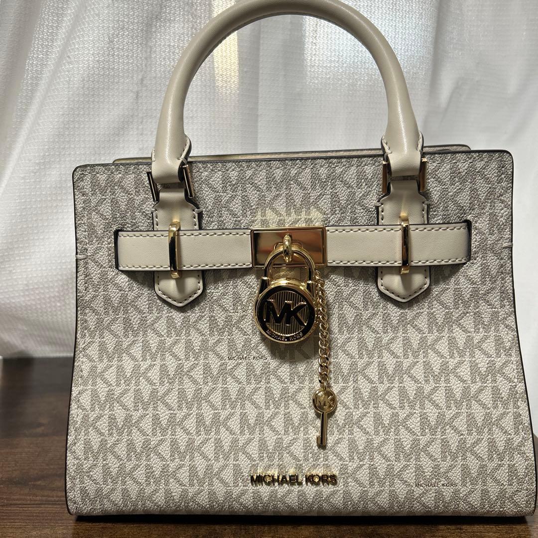 MICHAEL KORS ホワイト グレー ハンドバッグ