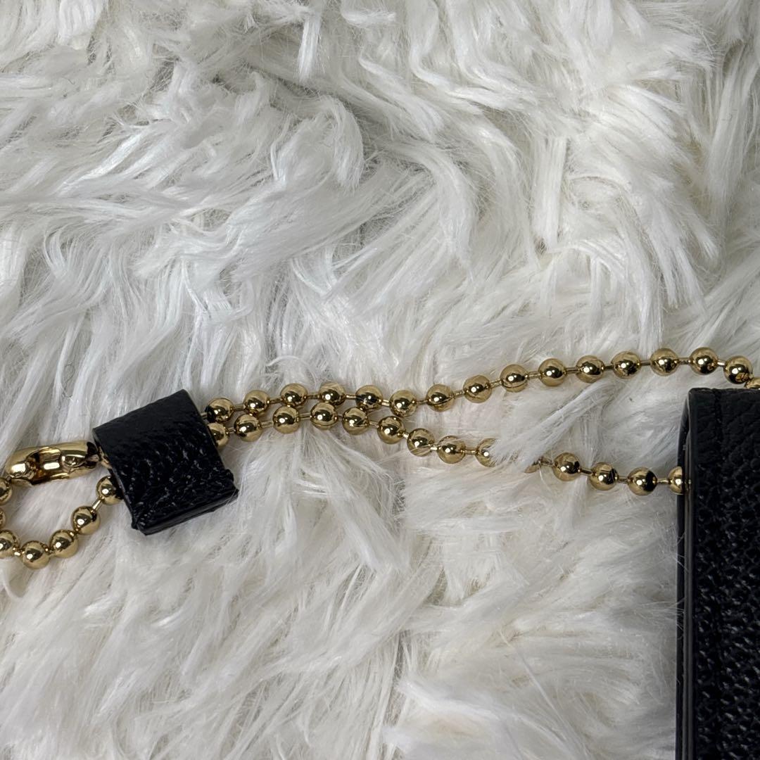 新品　BALLY カードケース　名刺入れ　ゴールド金具　チェーンストラップ