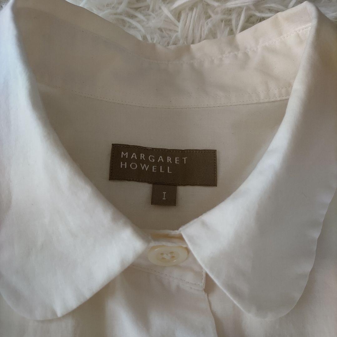美品 マーガレットハウエル ブラウス 丸襟 SOFT WASHED COTTON