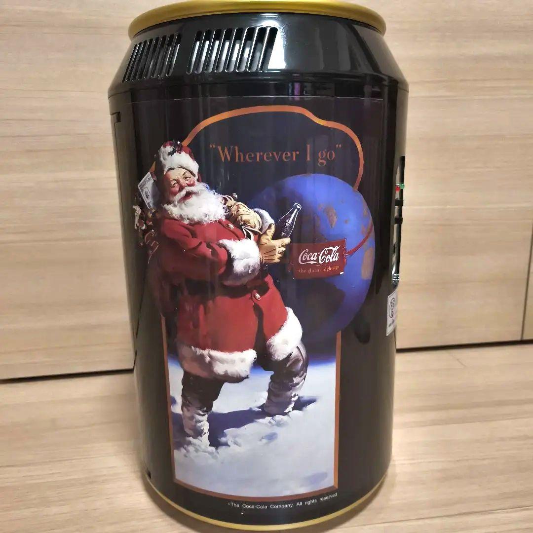 希少美品　コカコーラ　小型　冷蔵庫　保温保冷　ブラック　サンタ　車載保冷庫　缶型