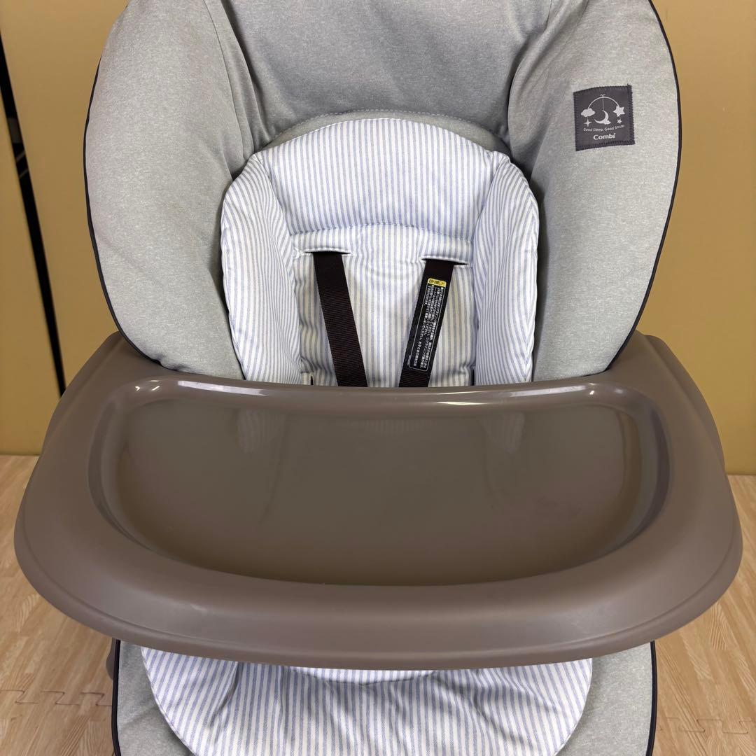 極上クリーニング済　☆超美品☆　コンビ　ハイローベッド＆チェア　ネムリラ　グレー