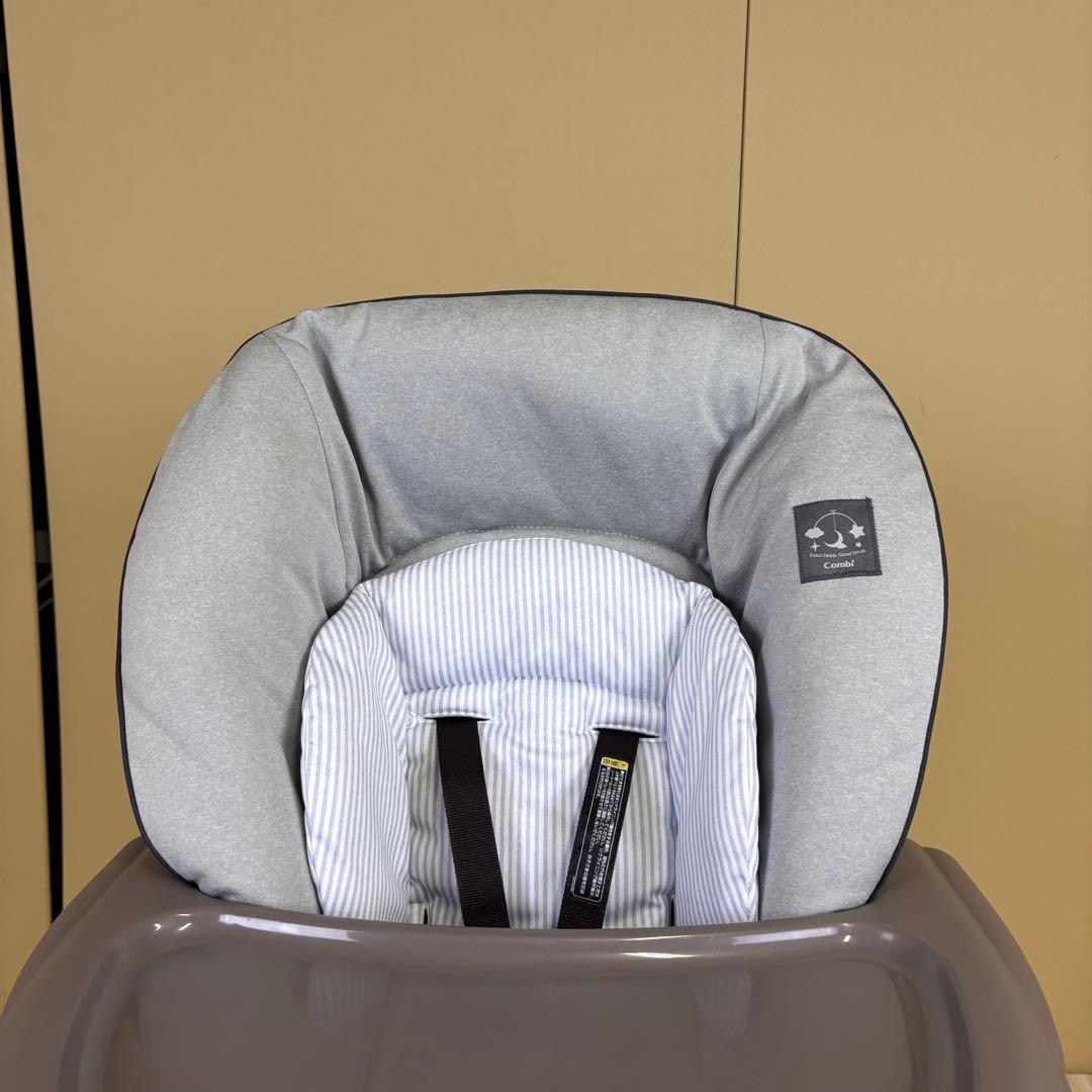 極上クリーニング済　☆超美品☆　コンビ　ハイローベッド＆チェア　ネムリラ　グレー