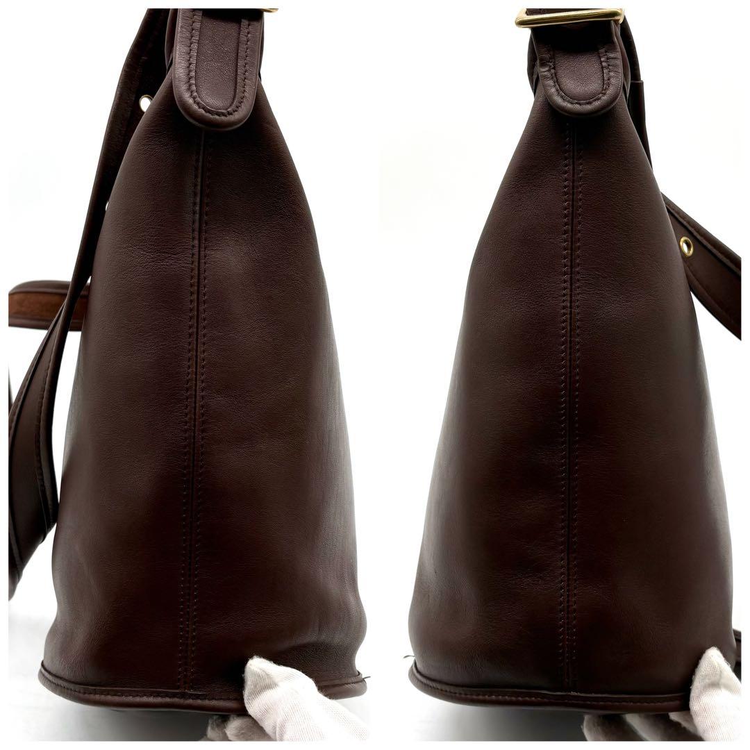 美品✨オールドコーチ ショルダーバッグ バケツ型 レザー ブラウン 9953