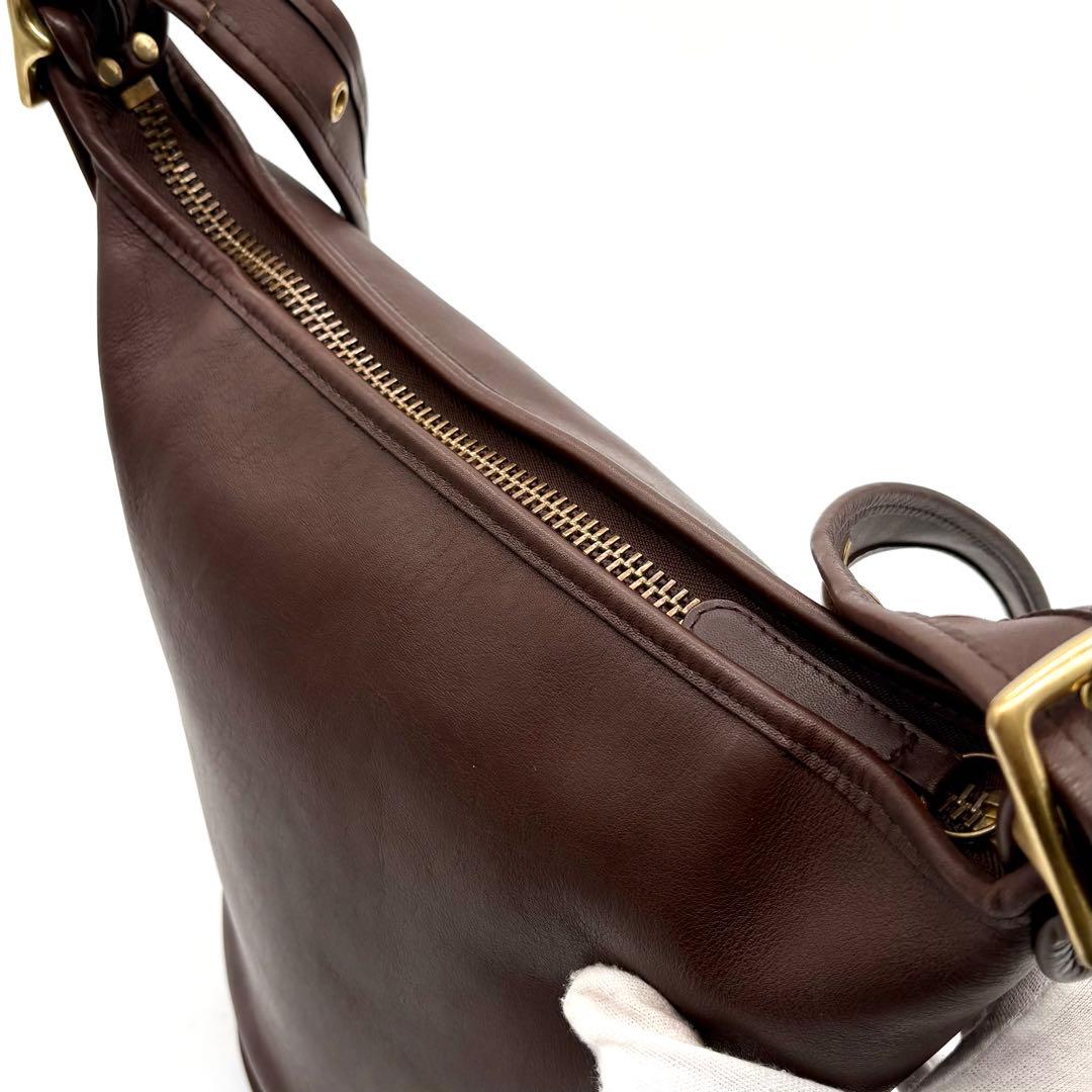 美品✨オールドコーチ ショルダーバッグ バケツ型 レザー ブラウン 9953