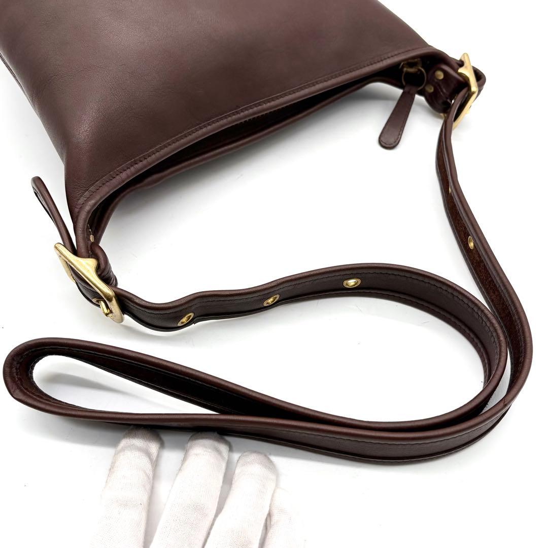 美品✨オールドコーチ ショルダーバッグ バケツ型 レザー ブラウン 9953
