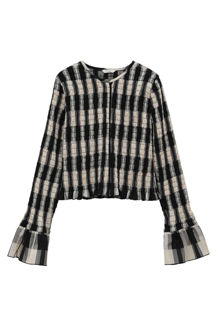 トップス CLANE SHIRRING DESIGN BLOUSE