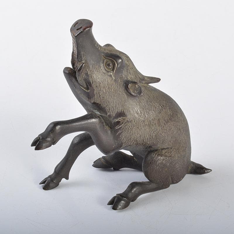 hope　古銅　猪　置物　M　R4272