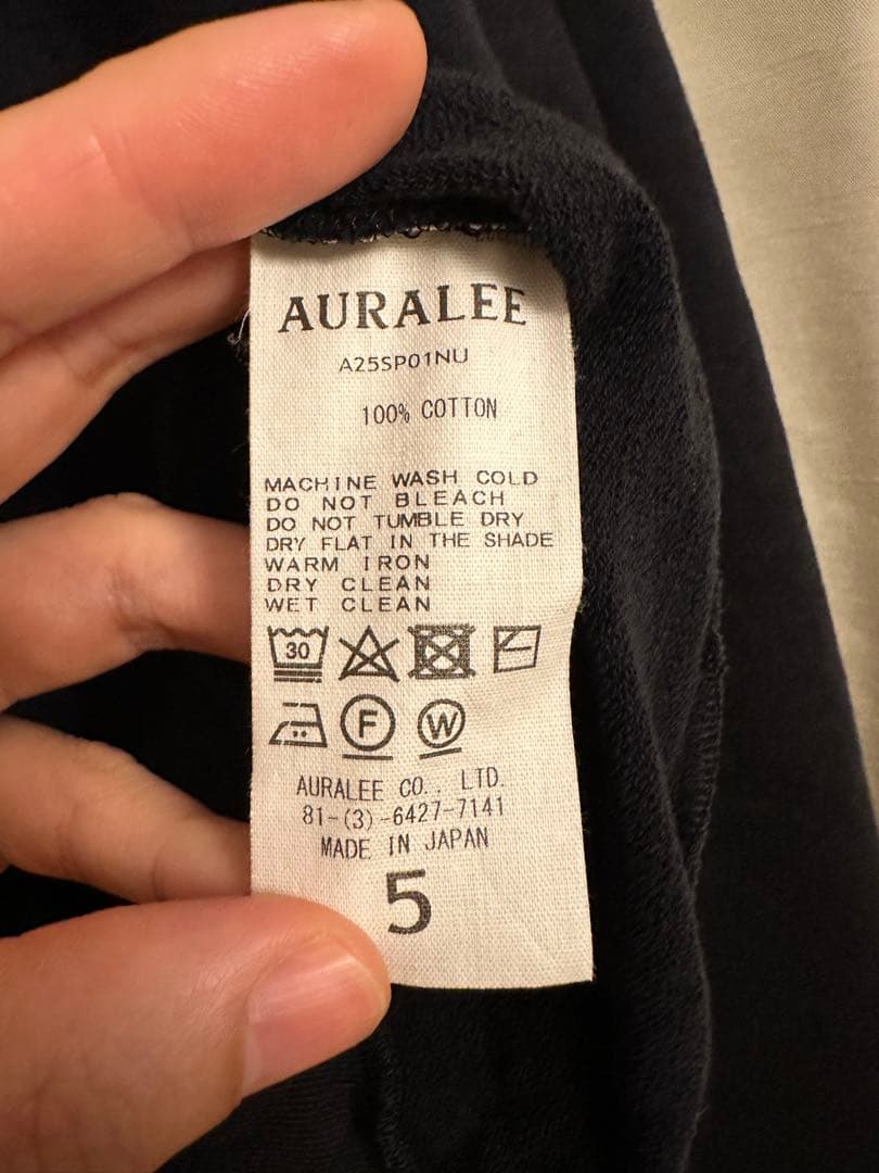 AURALEE ELASTIC SWEAT HALF ZIP P/O サイズ5