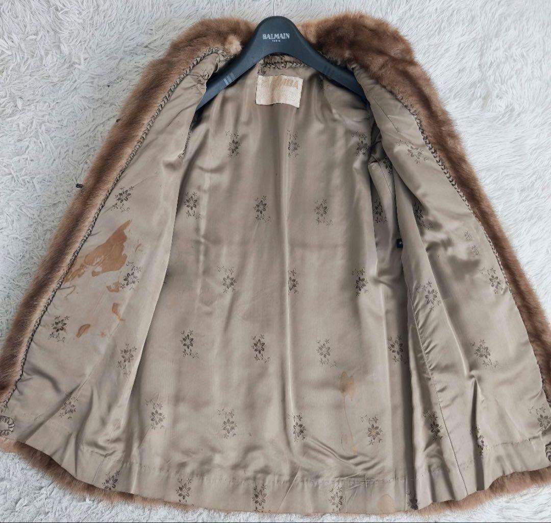 【美品✴︎】総丈78 エンバ 毛皮 ミンク デミバフ ファーコート M