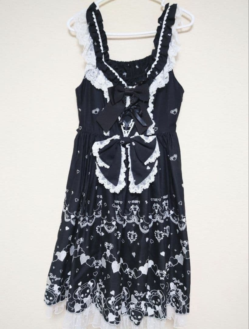 BABY くみゃちゃんのLove Heart EmbroideryJSK 黒